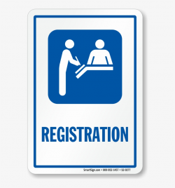 Registration Sign With Hospital Receptionist Symbol ...