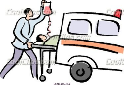 Ambulance Stretcher clip art | patient being loaded into an ...