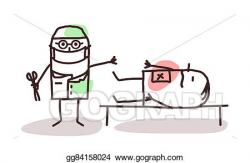 Stock Illustration - Cartoon surgeon with patient on a table ...
