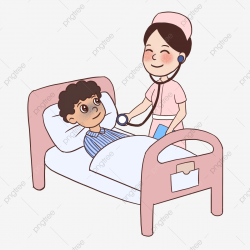 Cartoon Nurse Taking Care Of A Patient, Cartoon Nurse ...