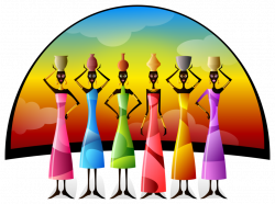 Public Domain Clip Art Image | African women with vases | ID ...