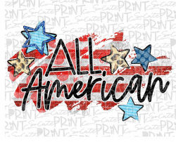 4th of July, All American, USA clipart, happy 4th of July, patriotic png  file for sublimation printing, stars and stripes clipart