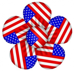 Patriotic usa flag flower decor clipart july 4th clip art ...