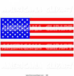Americana Clip Art of a Patriotic Bright American Flag with ...