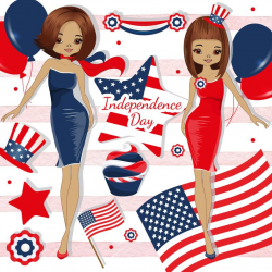 4th of July clipart, Independence day clipart, Patriotic clipart, Clipart  images, African American Girl clipart, Commercial use - CA542