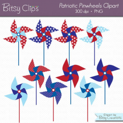 Patriotic Pinwheels Digital Art Set Clipart INSTANT DOWNLOAD Pinwheel  Clipart Summer Clipart Independence Day Clipart 4th of July