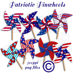 Patriotic Pinwheels Clip Art | Designer Resources | Digital ...
