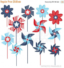 SALE Patriotic Pinwheels Cute Clipart for Card Design, Scrapbooking,  Pinwheel clip art, patriotic graphics, pinwheel clipart
