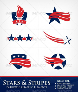 Stars and Stripes Graphic Elements - Decorative Symbols ...
