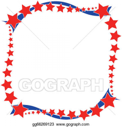 Vector Clipart - Red white and blue patriotic frame. Vector ...