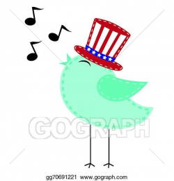 Vector Illustration - Patriotic bird wearing uncle sam hat ...