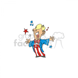 A patriotic man singing clipart. Royalty-free clipart # 149308