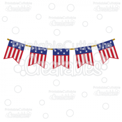 Patriotic Flag Banner Free SVG Cutting File & Clipart
