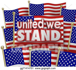 Stock Illustration - United we stand american flags usa ...