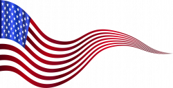 Clipart - Wavy USA Flag Banner 2 Variation 2