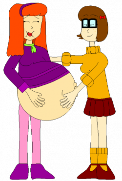 GIF] Velma rubbing Daphne's rumbling belly by Angry-Signs on DeviantArt