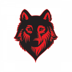 Printed vinyl Red Wolf Head | Stickers Factory