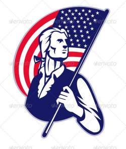 Patriot Minuteman With American Stars and Stripes - People ...
