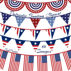 Patriotic Bunting Clipart Clip Art, Fourth of July Flag ...