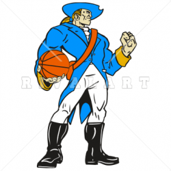 Mascot Clipart Image of A Patriots Basketball Player With ...