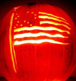 American flag patriotic pumpkin. | Military Halloween ...