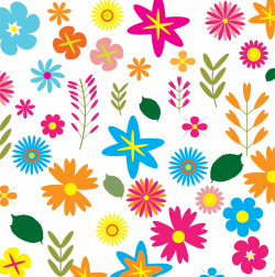 Clipart - Colorful Floral Pattern Background 3