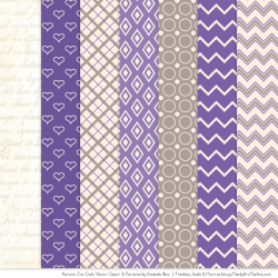 Purple Patterned Owl Clipart & Patterns