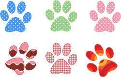 Clipart - Colorful Paw Prints