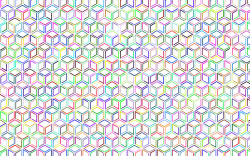 Clipart - Prismatic Isometric Cube Extra Pattern No Background