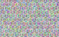Clipart - Prismatic Isometric Striped Cubes Pattern