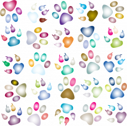 Clipart - Colorful Paw Prints Pattern Background Reinvigorated 3 No ...