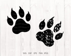 Paw svg, Distressed paw svg, Paws svg, Bear Paw, Dog paw, Grunge svg, Paw  Print, Pet Paw dxf, Clipart, Cricut downloads, Silhouette designs