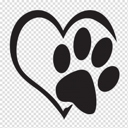 Heart-shaped and paw , Dog Paper Cat Paw Decal, paw ...