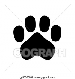 Stock Illustration - Paw print large dog icon. Clipart ...