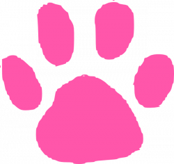 Bubblegum Pink Paw Print Clip Art at Clker.com - vector clip art ...