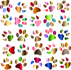 Clipart - Colorful Paw Prints Pattern Background Reinvigorated No ...