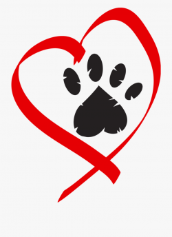 Heart Paw Print Clip Art - Paw Print Heart Png, Cliparts ...