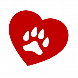 Red heart with paw print png clip art | Dog & Cat Clip Art | Pet ...