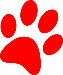 Red Puppy Paw Print Clip Art at Clker.com - vector clip art ...