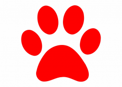 Pawprint Clipart Lion's Paw - Red Dog Paw Print, Transparent ...