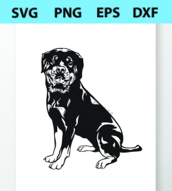 Rottweiler SVG Files - Vector Images Clipart -Cutting Files SVG Image For  Cricut - Dog Silhouettes - Eps, Png ,Dxf -Clip Art