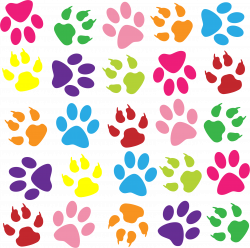 Colorful Paw Print Clipart - BClipart