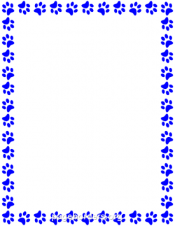 Blue Paw Print Border: Clip Art, Page Border, and Vector ...