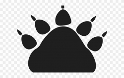 Footprint Clipart Animated - Bear Paw Silhouette Png ...