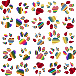 Clipart - Colorful Paw Prints Pattern Background Reinvigorated 5 No ...