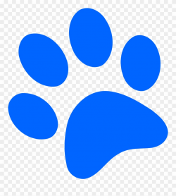 Cougar Paw Print Clip Art Clipart - Blue Dog Paw Print - Png ...