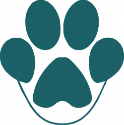 Dog Paws Teal Clipart