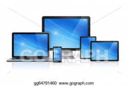 Stock Illustration - Computer, laptop, mobile phone and ...