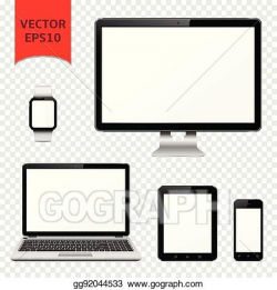 Vector Stock - Computer monitor, laptop, tablet pc, mobile ...