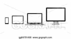 Stock Illustration - Computer, laptop, mobile phone and ...
